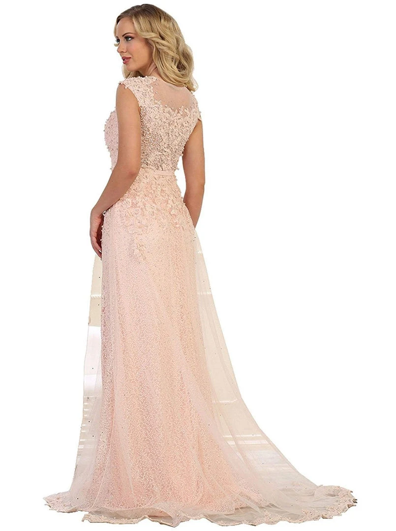 May Queen - RQ7556 Embellished Illusion Jewel Fitted Evening Gown 4 May Queen - RQ7556 Embellished Illusion Jewel Fitted Evening Gown