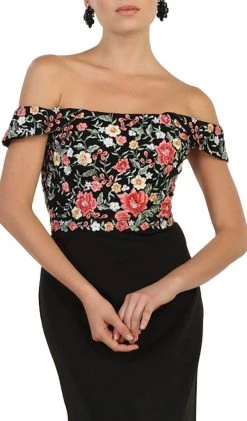May Queen - RQ7564 Floral Applique Off-Shoulder Fitted Evening Dress Formal Gowns 14 May Queen - RQ7564 Floral Applique Off-Shoulder Fitted Evening Dress Formal Gowns