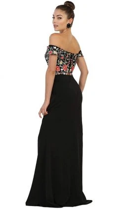 May Queen - RQ7564 Floral Applique Off-Shoulder Fitted Evening Dress Formal Gowns 13 May Queen - RQ7564 Floral Applique Off-Shoulder Fitted Evening Dress Formal Gowns