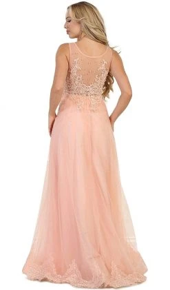 Formal Gowns May Queen - RQ7569 Embellished Illusion Scoop Lace A-line Mother Of The Bride Dress 11 Formal Gowns May Queen - RQ7569 Embellished Illusion Scoop Lace A-line Mother Of The Bride Dress