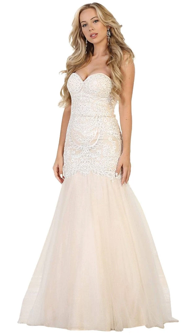 May Queen - RQ7570 Strapless Sweetheart Beaded Mermaid Prom Gown 3 May Queen - RQ7570 Strapless Sweetheart Beaded Mermaid Prom Gown