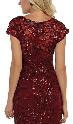 May Queen - RQ7585 Plunging V-neck Embellished Trumpet Mother Of The Bride Gown Formal Gowns