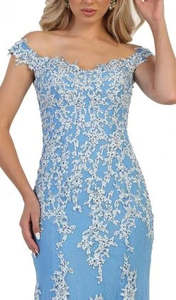 May Queen - RQ7593 Off-Shoulder Bead Embellished Sheath Prom Gown Formal Gowns 12 May Queen - RQ7593 Off-Shoulder Bead Embellished Sheath Prom Gown Formal Gowns