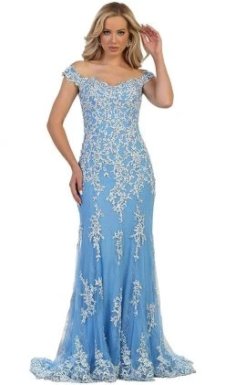 May Queen - RQ7593 Off-Shoulder Bead Embellished Sheath Prom Gown Formal Gowns 10 May Queen - RQ7593 Off-Shoulder Bead Embellished Sheath Prom Gown Formal Gowns