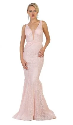May Queen - RQ7607 Beaded Mesh Mermaid Long Gown