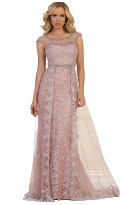 May Queen - RQ7627 Embroidered Bateau A-line Dress Formal Gowns 8 May Queen - RQ7627 Embroidered Bateau A-line Dress Formal Gowns