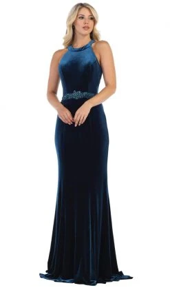 May Queen - RQ7652 Fitted Jewel Sheath Evening Dress