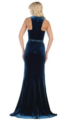 May Queen - RQ7652 Fitted Jewel Sheath Evening Dress