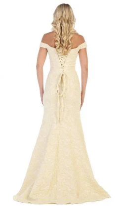 May Queen - RQ7663 Off-Shoulder Trumpet Dress With High Slit 13 May Queen - RQ7663 Off-Shoulder Trumpet Dress With High Slit