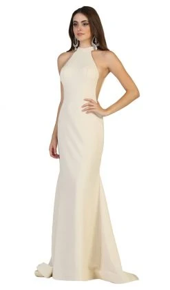 Formal Gowns May Queen - RQ7664 Sleeveless High Halter Trumpet Dress
