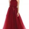 Prom Dresses May Queen - RQ7669 High Neck Pleated A-Line Evening Gown
