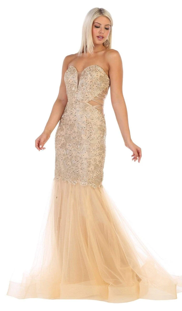 Formal Gowns May Queen - RQ7682 Embellished Deep Sweetheart Mermaid Dress 3 Formal Gowns May Queen - RQ7682 Embellished Deep Sweetheart Mermaid Dress