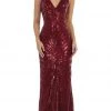 Formal Gowns May Queen - RQ7695 Embellished Plunging V-neck Sheath Dress 1 Formal Gowns May Queen - RQ7695 Embellished Plunging V-neck Sheath Dress