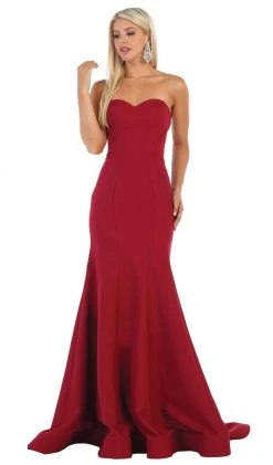 May Queen - RQ7703 Strapless Sweetheart Trumpet Evening Dress 14 May Queen - RQ7703 Strapless Sweetheart Trumpet Evening Dress