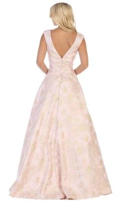 Formal Gowns May Queen - RQ7714 V-Neck A-Line Evening Dress