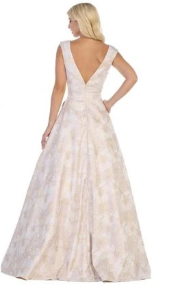 Formal Gowns May Queen - RQ7714 V-Neck A-Line Evening Dress