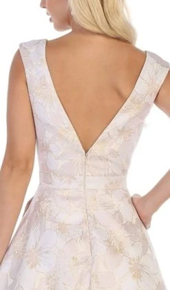 Formal Gowns May Queen - RQ7714 V-Neck A-Line Evening Dress