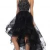 May Queen - RQ7717 Jeweled Illusion Halter High Low Gown 2 May Queen - RQ7717 Jeweled Illusion Halter High Low Gown