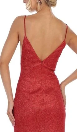 May Queen - RQ7725 Plunging V-Neck Fitted Trumpet Gown Formal Gowns