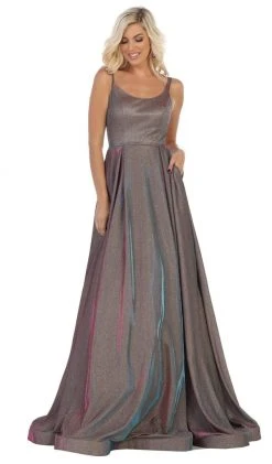 Formal Gowns May Queen - RQ7726 Scoop Pleated A-Line Evening Gown 8 Formal Gowns May Queen - RQ7726 Scoop Pleated A-Line Evening Gown