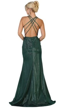 May Queen - RQ7727 Deep V-neck Trumpet Dress With Train Formal Gowns 9 May Queen - RQ7727 Deep V-neck Trumpet Dress With Train Formal Gowns