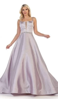 May Queen - RQ7734 Embellished Scoop Neck Ballgown With Strappy Back Formal Gowns 12 May Queen - RQ7734 Embellished Scoop Neck Ballgown With Strappy Back Formal Gowns
