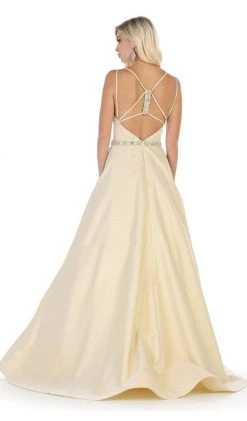 May Queen - RQ7734 Embellished Scoop Neck Ballgown With Strappy Back Formal Gowns 10 May Queen - RQ7734 Embellished Scoop Neck Ballgown With Strappy Back Formal Gowns