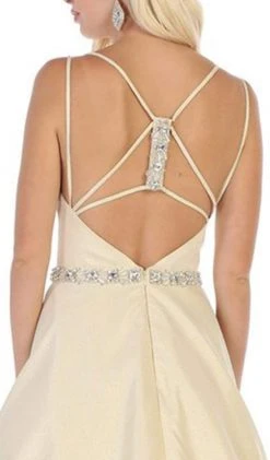 May Queen - RQ7734 Embellished Scoop Neck Ballgown With Strappy Back Formal Gowns 11 May Queen - RQ7734 Embellished Scoop Neck Ballgown With Strappy Back Formal Gowns
