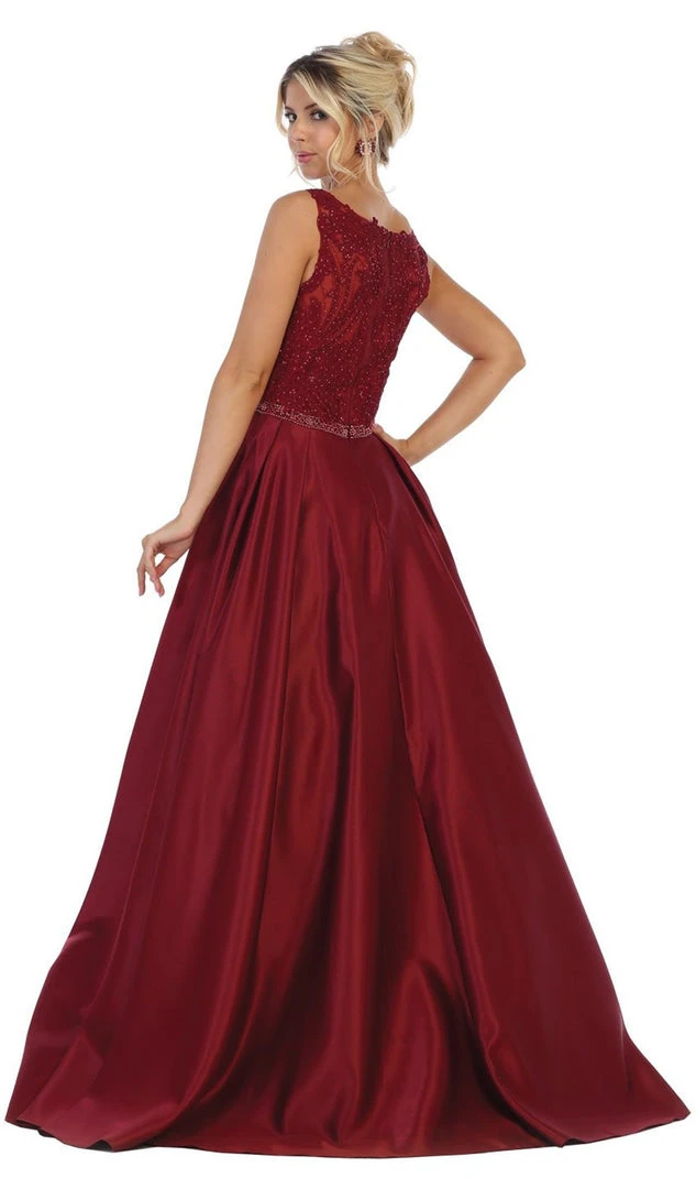 May Queen - RQ7744 Sleeveless Embellished Bateau Ballgown Formal Gowns 5 May Queen - RQ7744 Sleeveless Embellished Bateau Ballgown Formal Gowns