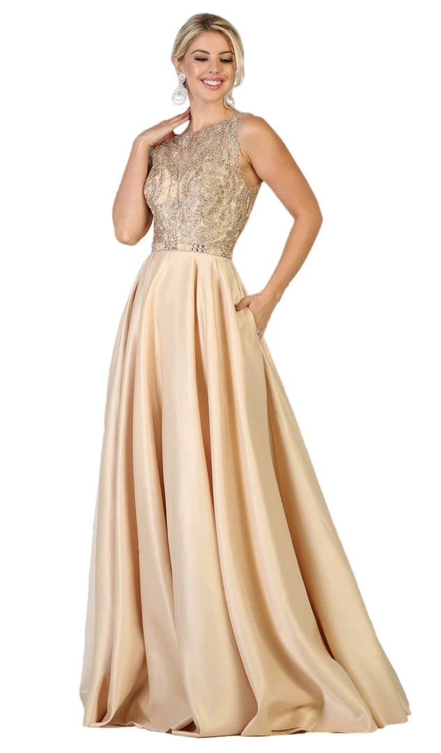 May Queen - RQ7744 Sleeveless Embellished Bateau Ballgown Formal Gowns 9 May Queen - RQ7744 Sleeveless Embellished Bateau Ballgown Formal Gowns