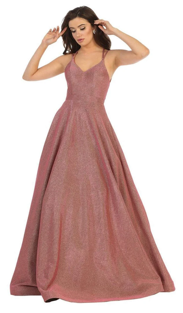 May Queen - RQ7751 V-neck A-line Gown With Cutouts 7 May Queen - RQ7751 V-neck A-line Gown With Cutouts