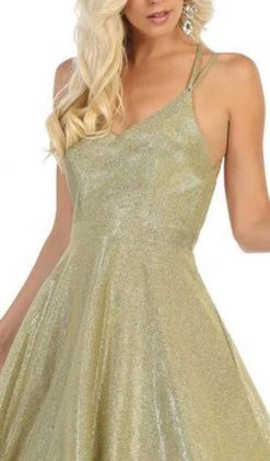 May Queen - RQ7751 V-neck A-line Gown With Cutouts 12 May Queen - RQ7751 V-neck A-line Gown With Cutouts