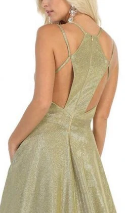 May Queen - RQ7751 V-neck A-line Gown With Cutouts 13 May Queen - RQ7751 V-neck A-line Gown With Cutouts