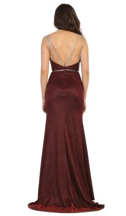 May Queen - RQ7758 Plunging Sweetheart Sheath Dress Formal Gowns