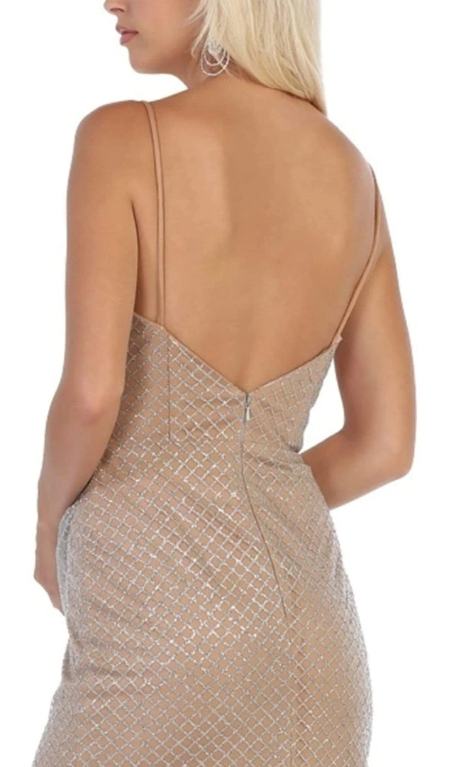 May Queen - RQ7762 Plunging V-neck Side Gathered Dress Formal Gowns 6 May Queen - RQ7762 Plunging V-neck Side Gathered Dress Formal Gowns