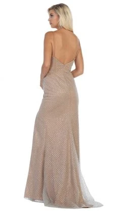 May Queen - RQ7762 Plunging V-neck Side Gathered Dress Formal Gowns 9 May Queen - RQ7762 Plunging V-neck Side Gathered Dress Formal Gowns