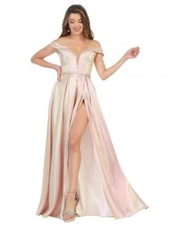 May Queen - RQ7775 Deep Off-Shoulder A-line Gown Formal Gowns 9 May Queen - RQ7775 Deep Off-Shoulder A-line Gown Formal Gowns