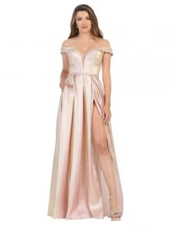May Queen - RQ7775 Deep Off-Shoulder A-line Gown Formal Gowns 8 May Queen - RQ7775 Deep Off-Shoulder A-line Gown Formal Gowns