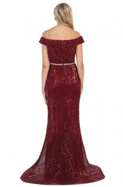 May Queen - RQ7799 Embellished Off-Shoulder Trumpet Dress Formal Gowns