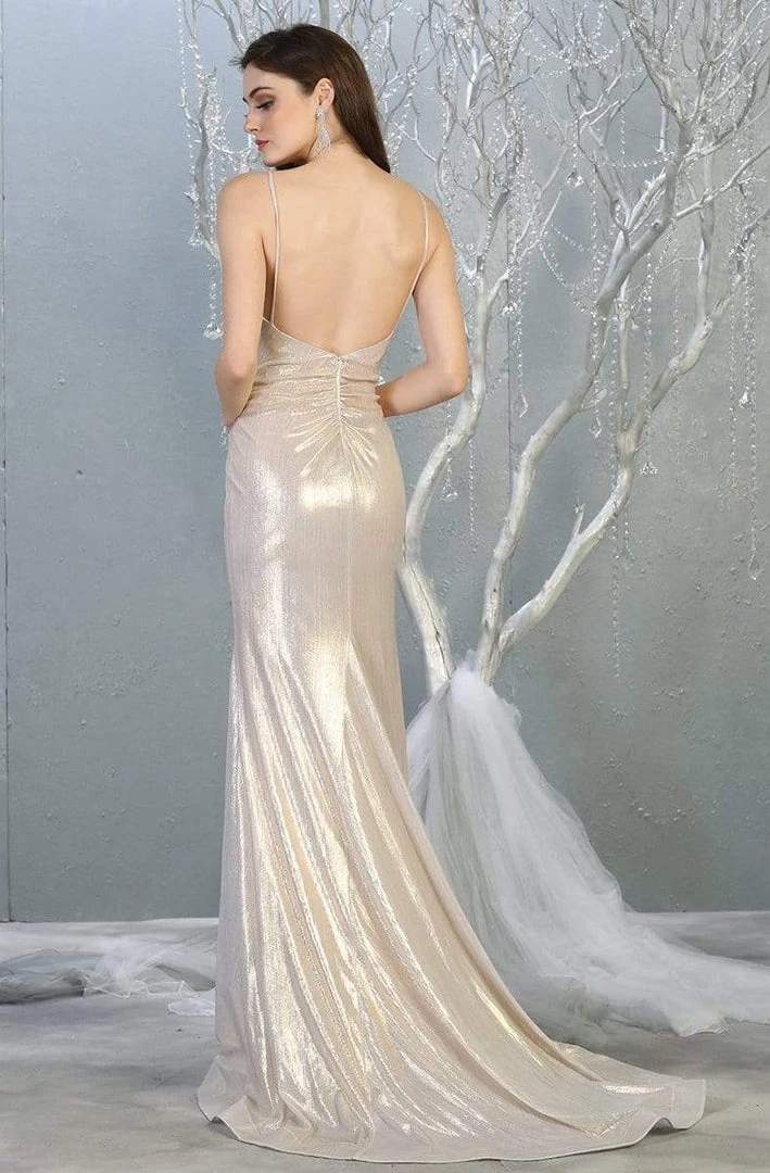 Formal Gowns May Queen - RQ7838 V-neck Wrapped Trumpet Dress 4 Formal Gowns May Queen - RQ7838 V-neck Wrapped Trumpet Dress