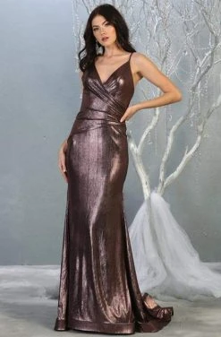 Formal Gowns May Queen - RQ7838 V-neck Wrapped Trumpet Dress 13 Formal Gowns May Queen - RQ7838 V-neck Wrapped Trumpet Dress