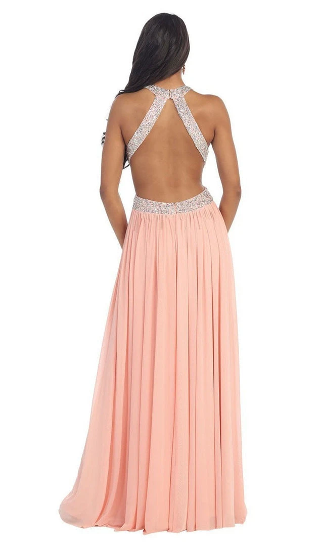 Formal Gowns May Queen - Ruched Halter A-Line Evening Gown 5 Formal Gowns May Queen - Ruched Halter A-Line Evening Gown