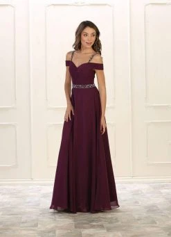 May Queen - Ruched Off Shoulder Bridal Dress MQ-1515 - 1 Pc Hunter Green In Size 8 Available