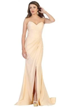 May Queen - Ruched Sweetheart Draping High Slit Dress MQ1718 - 1 Pc Mauve In Size 6 Available Formal Gowns 9 May Queen - Ruched Sweetheart Draping High Slit Dress MQ1718 - 1 Pc Mauve In Size 6 Available Formal Gowns