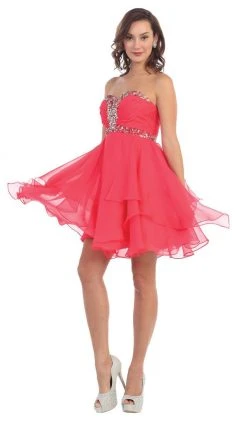 May Queen - Sassy Strapless Sequined Cocktail Dress Cocktail Dresses