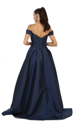 Formal Gowns May Queen - Satin Off Shoulder A-line Evening Dress