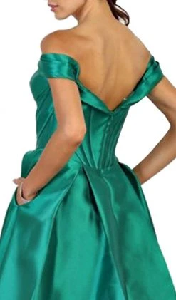 Formal Gowns May Queen - Satin Off Shoulder A-line Evening Dress
