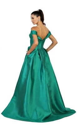 Formal Gowns May Queen - Satin Off Shoulder A-line Evening Dress