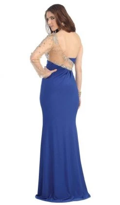 May Queen - Sequined One Shoulder Sleeve Evening Gown Formal Gowns 15 May Queen - Sequined One Shoulder Sleeve Evening Gown Formal Gowns