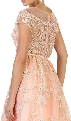 Formal Gowns May Queen - Shimmering Illusion Scoop Neck A-line Evening Gown